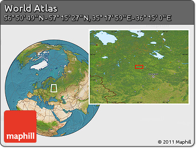 Satellite Location Map of the Area around 57° 3' 8" N, 35° 46' 29" E