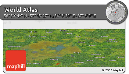 Satellite Panoramic Map of the Area around 57° 3' 8" N, 36° 37' 30" E