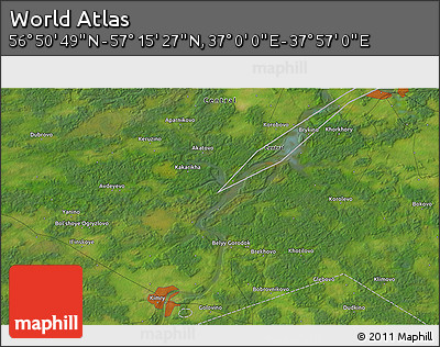 Satellite 3D Map of the Area around 57° 3' 8" N, 37° 28' 30" E