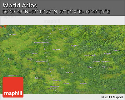 Satellite 3D Map of the Area around 57° 3' 8" N, 38° 19' 30" E