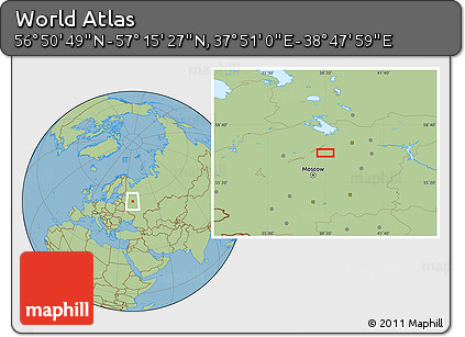 Savanna Style Location Map of the Area around 57° 3' 8" N, 38° 19' 30" E
