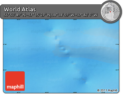 Physical Map of the Area around 57° 3' 8" N, 38° 10' 29" W