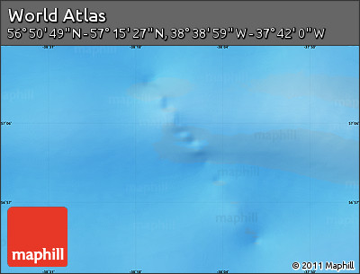 Physical Map of the Area around 57° 3' 8" N, 38° 10' 29" W