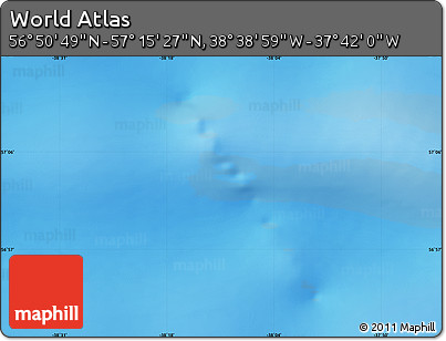 Physical Map of the Area around 57° 3' 8" N, 38° 10' 29" W