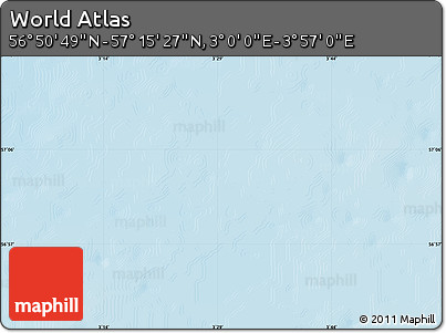 Shaded Relief Map of the Area around 57° 3' 8" N, 3° 28' 30" E