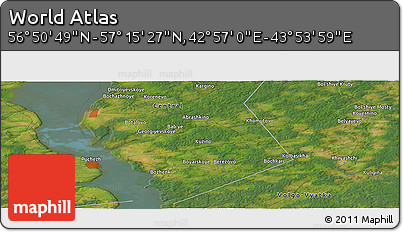 Satellite Panoramic Map of the Area around 57° 3' 8" N, 43° 25' 29" E
