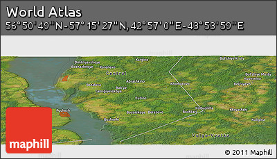 Satellite Panoramic Map of the Area around 57° 3' 8" N, 43° 25' 29" E