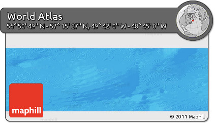Shaded Relief Panoramic Map of the Area around 57° 3' 8" N, 49° 13' 30" W