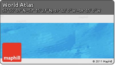 Shaded Relief Panoramic Map of the Area around 57° 3' 8" N, 49° 13' 30" W