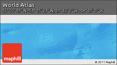 Shaded Relief Panoramic Map of the Area around 57° 3' 8" N, 49° 13' 30" W