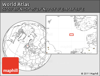 Blank Location Map of the Area around 57° 3' 8" N, 4° 19' 30" E
