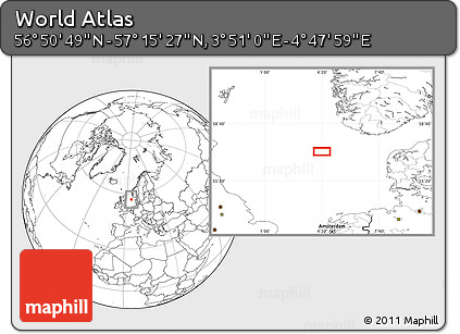 Blank Location Map of the Area around 57° 3' 8" N, 4° 19' 30" E