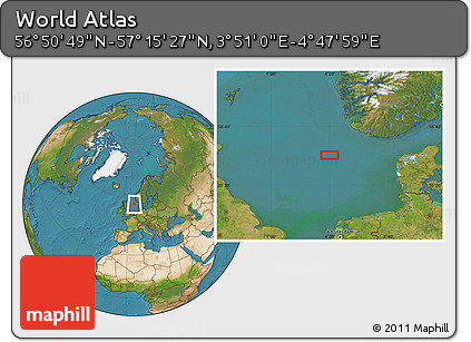 Satellite Location Map of the Area around 57° 3' 8" N, 4° 19' 30" E