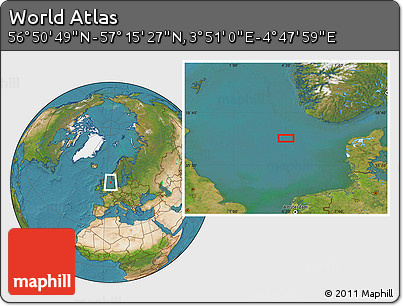 Satellite Location Map of the Area around 57° 3' 8" N, 4° 19' 30" E