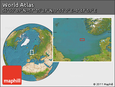 Satellite Location Map of the Area around 57° 3' 8" N, 4° 19' 30" E