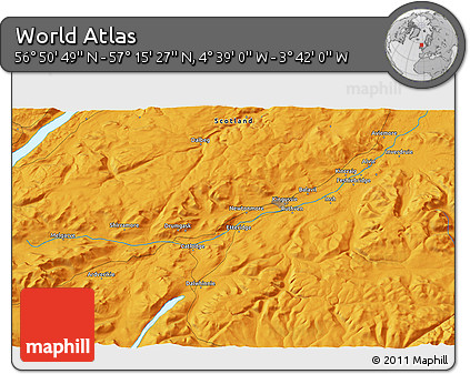 Political 3D Map of the Area around 57° 3' 8" N, 4° 10' 30" W