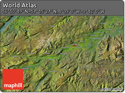 Satellite Map of the Area around 57° 3' 8" N, 4° 10' 30" W