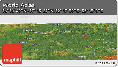 Satellite Panoramic Map of the Area around 57° 3' 8" N, 52° 46' 29" E