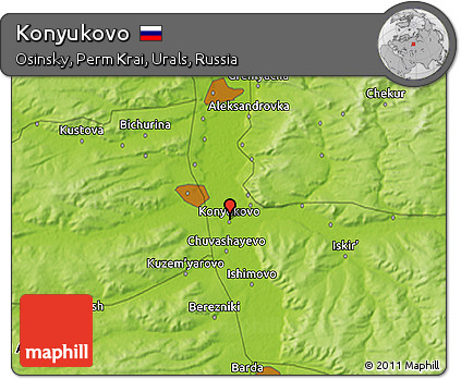 Physical 3D Map of Konyukovo