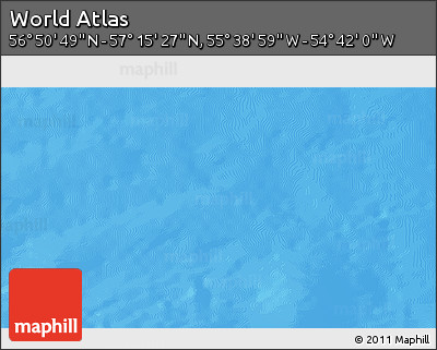 Physical 3D Map of the Area around 57° 3' 8" N, 55° 10' 29" W