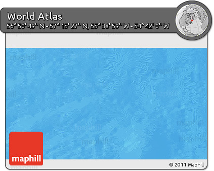 Shaded Relief 3D Map of the Area around 57° 3' 8" N, 55° 10' 29" W