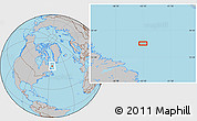 Gray Location Map of the area around 57° 3' 8" N, 55° 10' 29" W