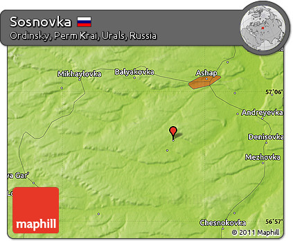 Physical Map of Sosnovka