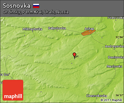 Physical Map of Sosnovka
