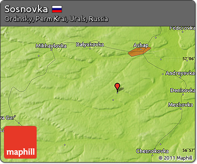 Physical Map of Sosnovka