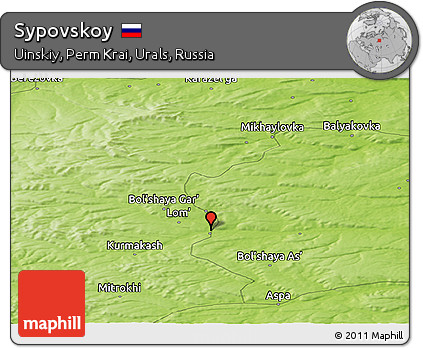 Physical Panoramic Map of Sypovskoy