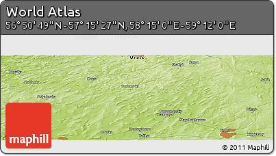 Physical Panoramic Map of the Area around 57° 3' 8" N, 58° 43' 30" E