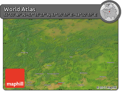 Satellite Map of the Area around 57° 3' 8" N, 68° 4' 29" E