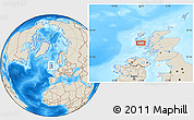 Shaded Relief Location Map of the area around 57° 3' 8" N, 6° 43' 29" W