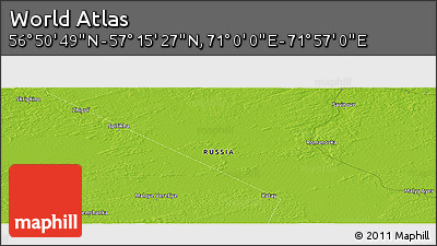 Physical Panoramic Map of the Area around 57° 3' 8" N, 71° 28' 29" E