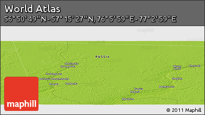 Physical Panoramic Map of the Area around 57° 3' 8" N, 76° 34' 29" E