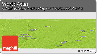 Physical Panoramic Map of the Area around 57° 3' 8" N, 76° 34' 29" E