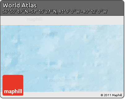 Physical 3D Map of the Area around 57° 3' 8" N, 80° 40' 30" W