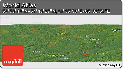 Satellite Panoramic Map of the Area around 57° 3' 8" N, 85° 4' 29" E