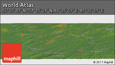 Satellite Panoramic Map of the Area around 57° 3' 8" N, 85° 4' 29" E