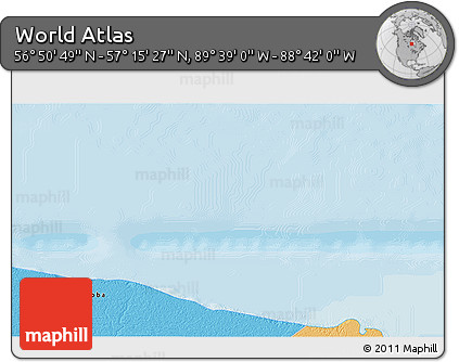 Political 3D Map of the Area around 57° 3' 8" N, 89° 10' 30" W
