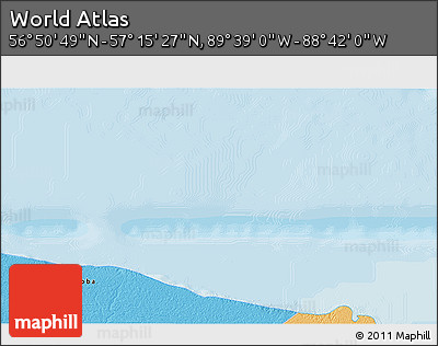 Political 3D Map of the Area around 57° 3' 8" N, 89° 10' 30" W