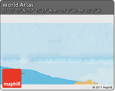 Political 3D Map of the Area around 57° 3' 8" N, 89° 10' 30" W