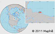 Gray Location Map of the area around 57° 3' 8" N, 89° 10' 30" W
