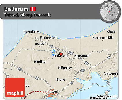 Shaded Relief Map of Ballerum
