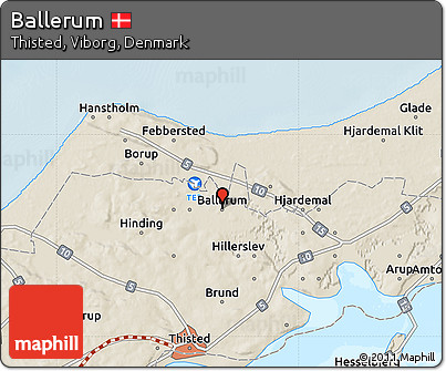 Shaded Relief Map of Ballerum
