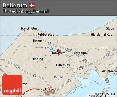 Shaded Relief Map of Ballerum