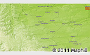 Physical 3D Map of the area around 57° 3' 8" N, 94° 25' 30" E
