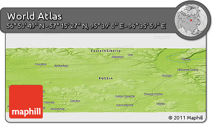 Physical Panoramic Map of the Area around 57° 3' 8" N, 96° 7' 30" E