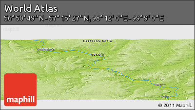 Physical Panoramic Map of the Area around 57° 3' 8" N, 98° 40' 30" E