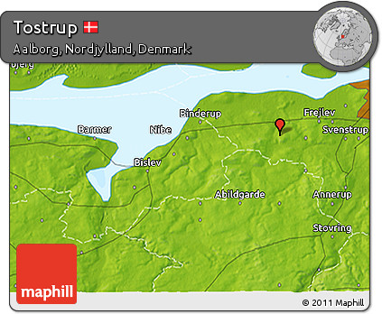 Physical 3D Map of Tostrup
